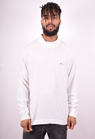 ADIDAS MENS VINTAGE TOP LONG SLEEVE XL WHITE 90'S