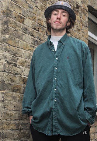 VINTAGE / 90'S / RALPH LAUREN / GREEN SHIRT (SEE ITEM CARE)