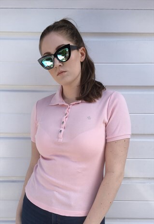 WOMENS RALPH LAUREN POLO SHIRT SHORT SLEEVED PINK TOP
