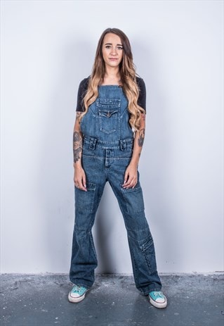 VINTAGE BLUE DENIM DUNGAREES