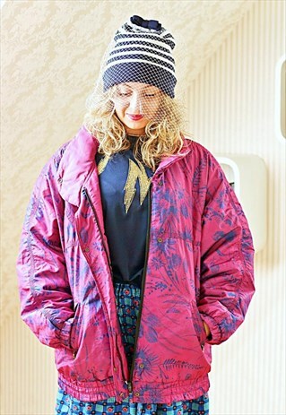 PURPLE VINTAGE PUFFER COAT
