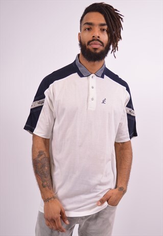 AUSTRALIAN L'ALPINA MENS VINTAGE POLO SHIRT MEDIUM WHITE 90S