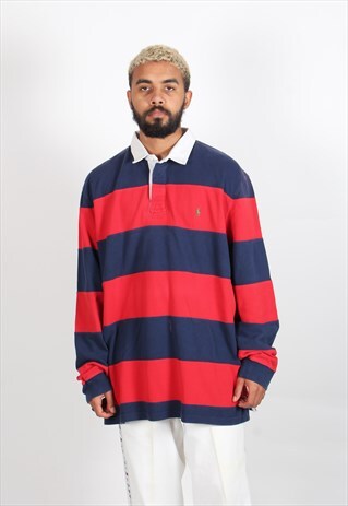 VINTAGE POLO RALPH LAUREN RUGBY SHIRT RED