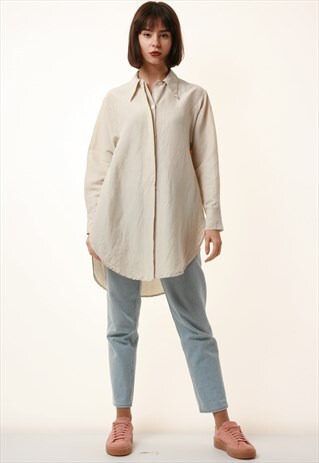 90S VINTAGE KAREN MILLEN LINEN SHIRT BLOUSE 1197