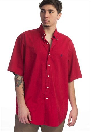 VINTAGE POLO RALPH LAUREN LOGO SHIRT 90S L 10.9