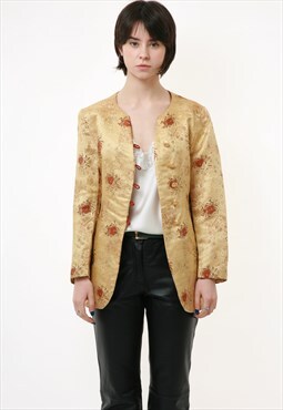 80 Vintage Chinese Wild Seta Jacket Buttons Blazer 2446
