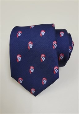 Pirate Pattern Men Ties in Blue color