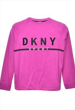 Vintage DKNY Cropped Sports Printed Sweatshirt - M