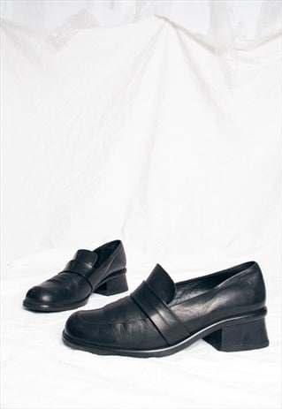 Vintage 90s Jil Sander Leather Loafers in Black