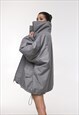 OVERSIZE BOMBER JACKET IN DUSTY GREY