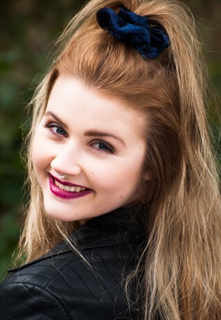 BLUE VELVET LUXE SCRUNCHIE, VELVET SCRUNCHIE