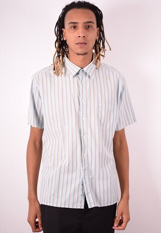 YVES SAINT LAURENT MENS VINTAGE SHIRT XL MULTI STRIPES 90S