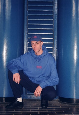 ROYAL BLUE HEAVYWEIGHT HOODIE WITH UTOPIA EMBROIDERED DESIGN