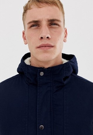 BORG LINED HOODED PARKA JACKET