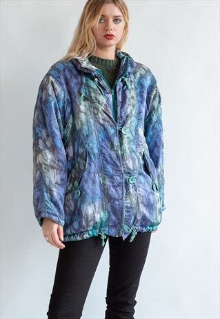VINTAGE 80S BLUE PATTERN JACKET