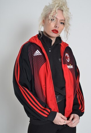 VINTAGE ADIDAS AC MILAN SHELL JACKET RED
