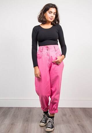 VINTAGE 90'S BRIGHT PINK MOM HIGH WAIST JEANS
