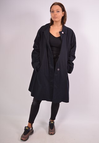 VINTAGE AQUASCUTUM A-LINE COAT NAVY BLUE