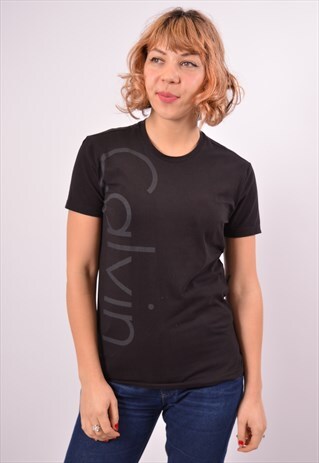 VINTAGE CALVIN KLEIN T-SHIRT TOP BLACK