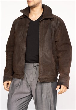 Vintage  Leather Jacket Owk in Brown L