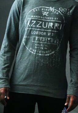 vintage azzuri grey long sleeve t shirt in size l