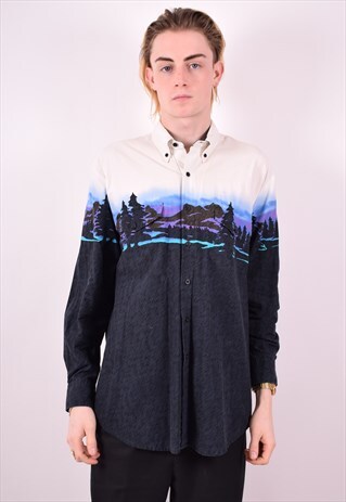 MENS VINTAGE SHIRT LARGE MULTI 90S