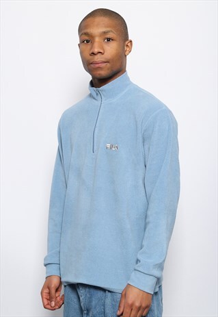 VINTAGE FILA 1/4 ZIP FLEECE BLUE