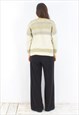 L WOOL CARDIGAN PATTERNED SWEATER JACKET CABLE KNIT JUMPER