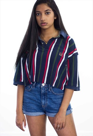 VINTAGE REWORKED TOMMY HILFIGER CROP TOP LOGO 90S XL 8.3