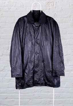 Vintage Daniel Hechter Genuine Leather Jacket Black Large