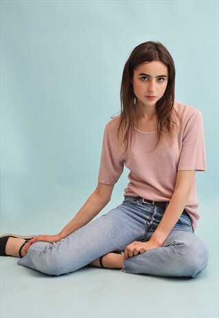 90'S RETRO PASTEL RIBBED KNIT MINIMALIST FESTIVAL TOP