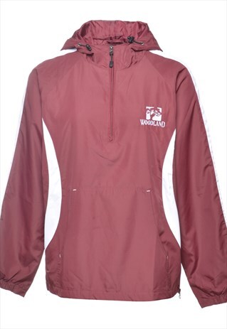 VINTAGE BURGUNDY ZIP FRONT JACKET - M