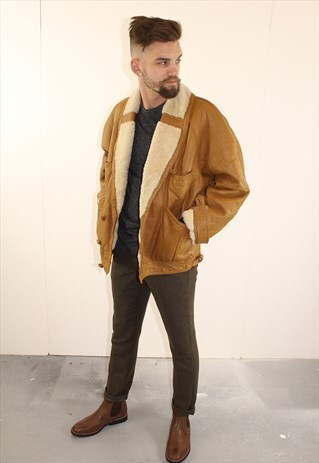 VINTAGE AVIATOR/FLYING JACKET. SHEARLING SHEEP SKIN. UNISEX.