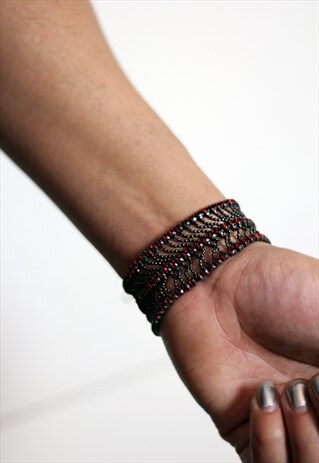 VINTAGE 90S UNISEX GLASS BEADS BRACELET