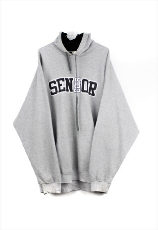 VINTAGE GILDAN SENIOR 2008 HOODIE IN GREY XXL