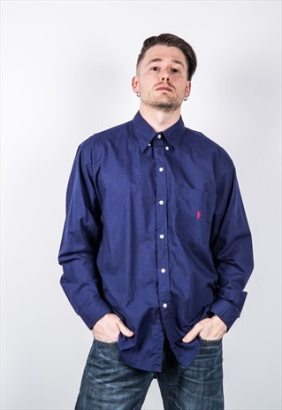 POLO RALPH LAUREN VINTAGE 1990S BLUE SHIRT