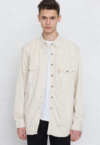 VINTAGE BEIGE LEVI'S LONG SLEEVE SHIRT