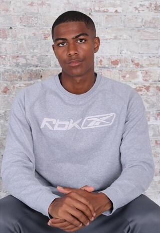 VINTAGE REEBOK LOGO SWEATSHIRT GREY