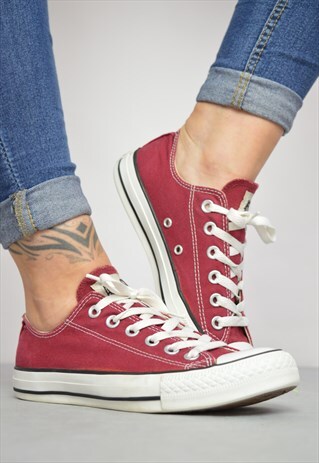 VINTAGE 90S CONVERSE BURGUNDY OX SHOES PREPPY RETRO FESTIVAL