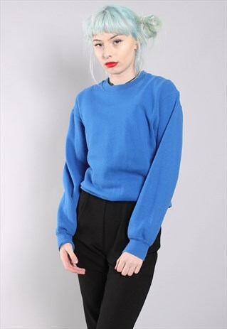 VINTAGE 1980'S SWEATSHIRT BLUE BASICS