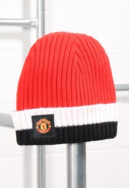 Vintage Manchester United Beanie in Red Knitted Hat