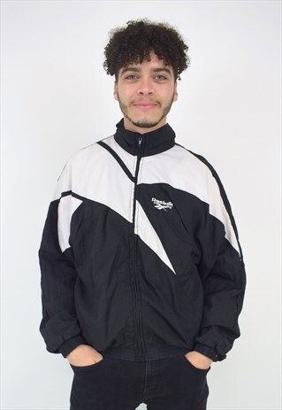 VINTAGE 90'S REEBOK BLACK & WHITE JACKET