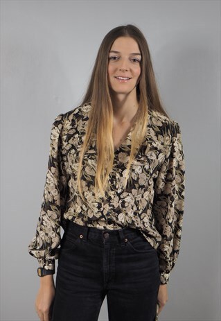 VINTAGE GREEN FRILL BLOUSE