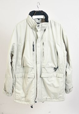 Vintage 90s windbreaker parka jacket in beige