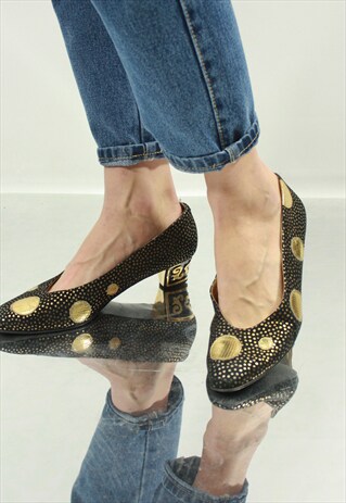 VINTAGE 60' BEAUTIFUL ELEGANT SHOES WITH FANCY HEELS