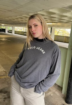 Vintage 90s Polo Ralph Lauren Embroidered Ribbed Sweatshirt