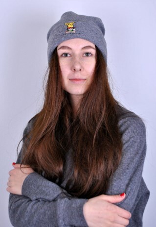 POKEMON PRINT GREY COLOR WINTER HAT 90S 80S