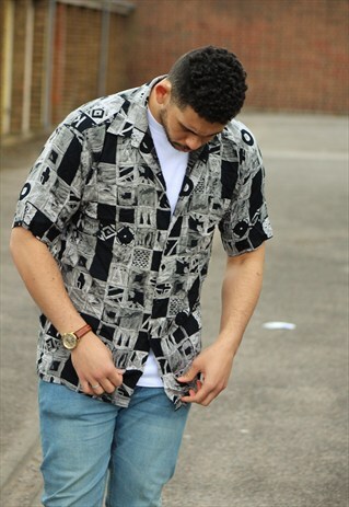 VINTAGE // 80'S // PATTERNED SHIRT
