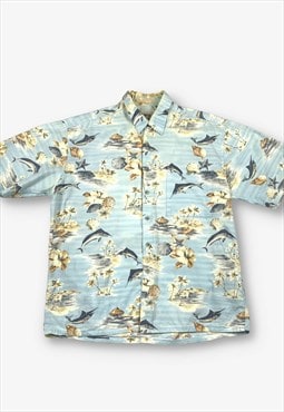 Vintage campia hawaiian shirt blue large BV19426