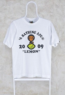 A Bathing Ape Bape T Shirt White 2009 Lemon Baby Milo Small